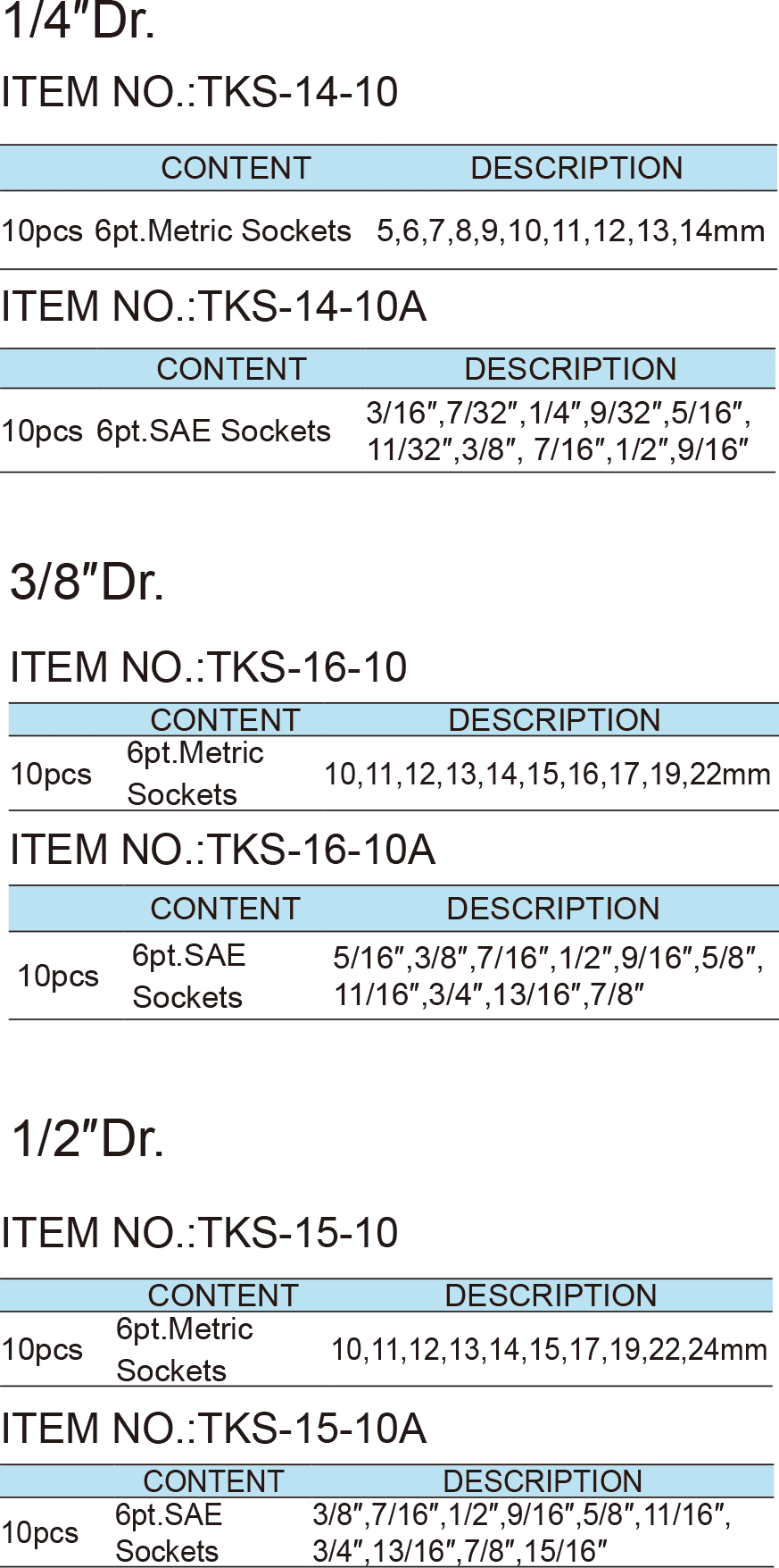 10PCS Socket Wrench Set(圖1)