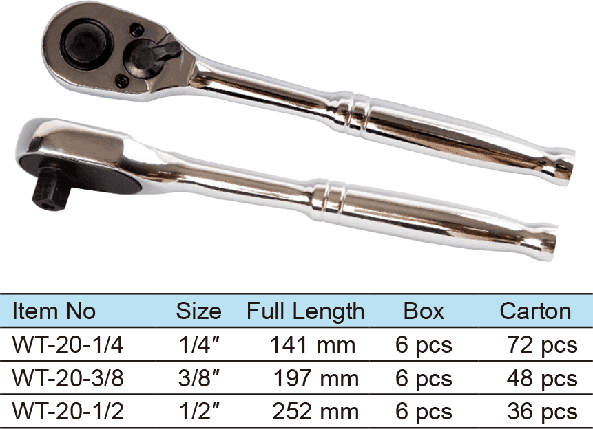 Pear Head Ratchet Wrench With Quick Release, Round Handle, 72 Teeth(圖1)