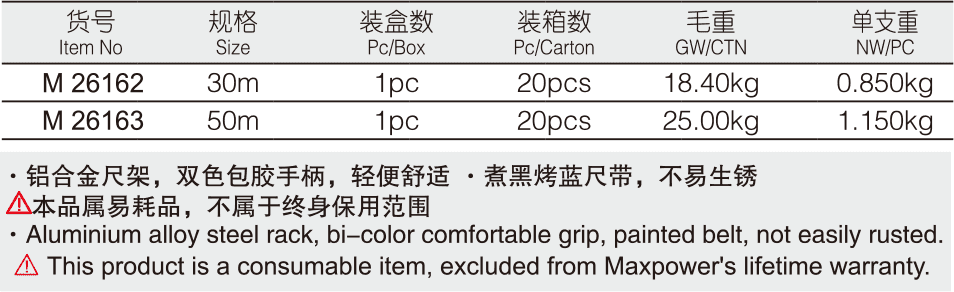 雙色包膠鋁合金手提鋼卷尺(圖1)