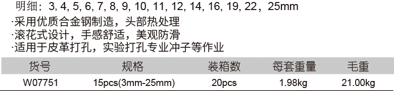 皮帶沖15件套(圖1)