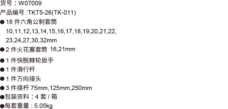 26件12.5mm系列公制套筒組套(圖1)